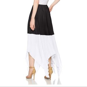 BCBGMAXAZRIA Colorblock Pleated Skirt